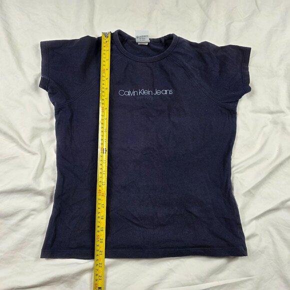 Vintage Calvin Klein Jeans Womens Size Small Blue Shirt Made In USA Casual Walk - Picture 8 of 9